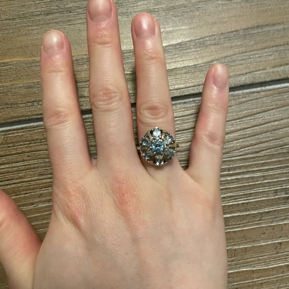 Sterling Silver Blue Topaz Cocktail Ring